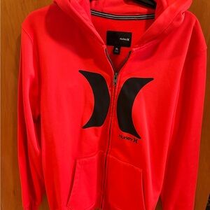 Hurley Red and Black Zip-Up Jacket